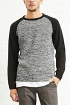 21 Men Men's  Black & Grey Marled Knit Raglan Sweater