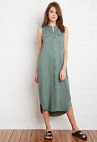 Forever21 Women's  Buttoned Midi Dress (olive)