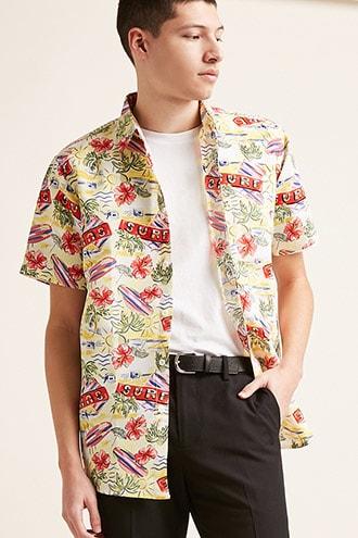 Forever21 Montage Beach Graphic Shirt