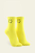 Forever21 Happy Face Graphic Crew Socks
