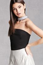 Forever21 Rhinestone Choker Neck Top