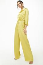 Forever21 Satin Button-down Jumpsuit
