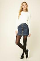 Love21 Women's  Dark Denim Contemporary Denim Mini Skirt