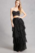 Forever21 Tiered Floral Lace Maxi Skirt