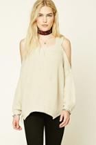 Forever21 Women's  Tan Open-shoulder Sweater