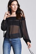 Forever21 Contemporary Sheer Chiffon Top