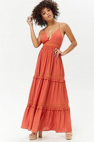 Forever21 Crochet Paneled Maxi Dress