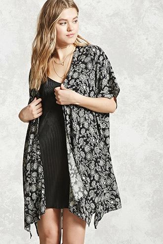 Forever21 Dolman Floral Print Kimono