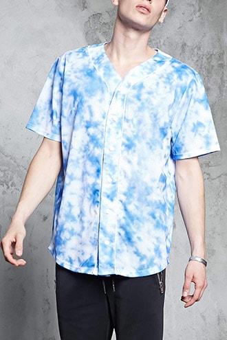 Forever21 Cloud Wash Baseball Shirt