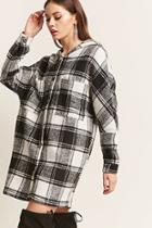 Forever21 Plaid Wool-blend Hooded Jacket