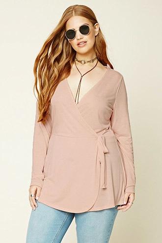 Forever21 Plus Women's  Dusty Pink Plus Size Surplice Tunic