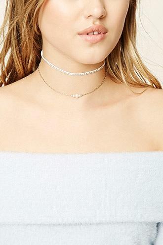 Forever21 Studded Faux Pearl Choker Set
