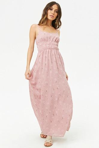 Forever21 Floral Print Scoop-neck Maxi Dress