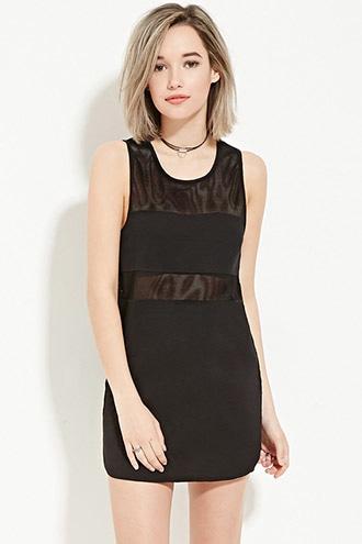 Forever21 Mesh-paneled Mini Dress