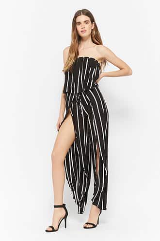 Forever21 Striped Layered Jumpsuit
