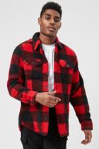 Forever21 Drill Clothing Faux Shearling Plaid Jacket