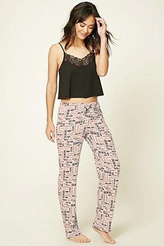Forever21 Women's  Dream Big Graphic Pj Pants
