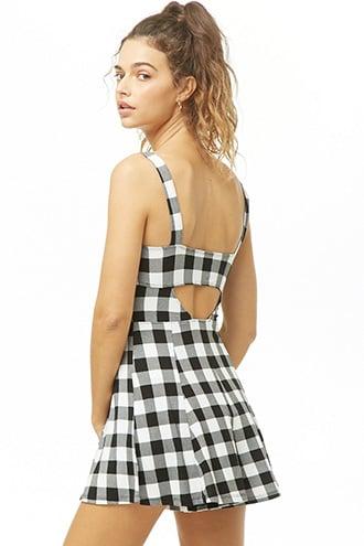 Forever21 Cutout Gingham Romper