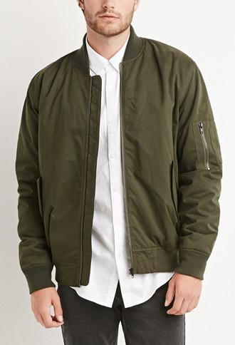 21 Men Padded Bomber Jacket