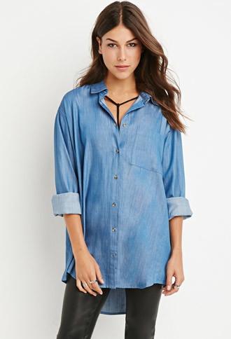 Forever21 Oversized Chambray Shirt