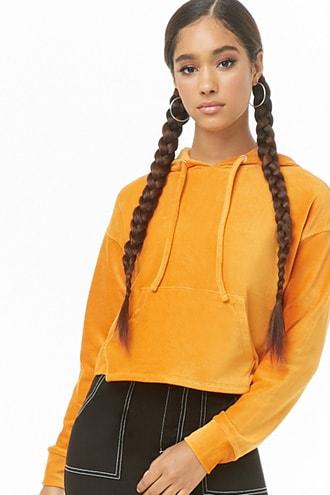 Forever21 Corduroy Kangaroo-pocket Hoodie