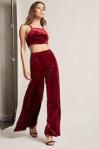 Forever21 Velvet Crop Top & Pant Set