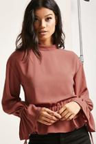 Forever21 Shoulder Cutout Trumpet Sleeve Top