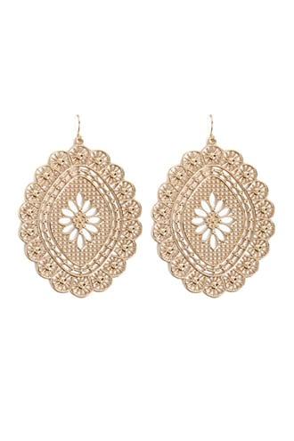 Forever21 Scalloped Floral Drop Earrings