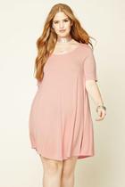 Forever21 Plus Women's  Light Pink Plus Size T-shirt Dress