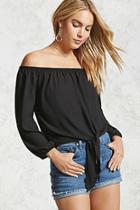 Forever21 Off-the-shoulder Tie-front Top
