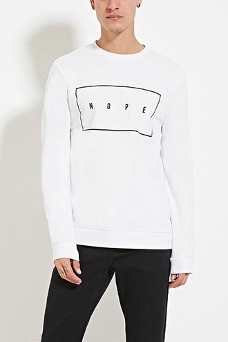 21 Men Men's  Nope Graphic Pullover