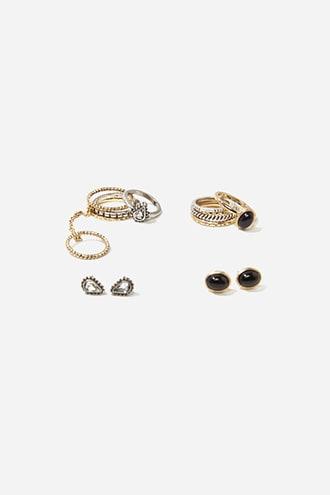Forever21 Stud Earrings & Rings Set