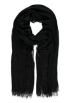 Forever21 Black Frayed Woven Scarf