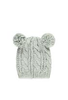 Forever21 Cable Knit Pom Ears Beanie