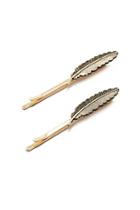 Forever21 Gold Feather Bobby Pin Set