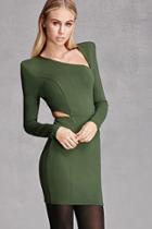 Forever21 Women's  Green Selfie Leslie Cutout Mini Dress