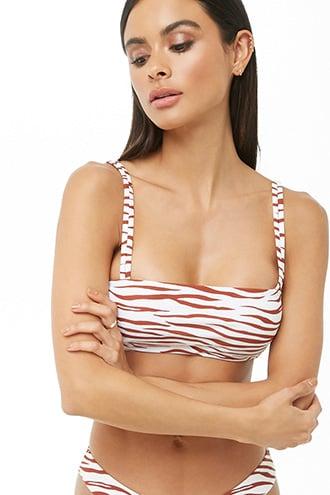 Forever21 Zebra Print Bikini Top