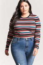 Forever21 Plus Size Ribbed Stripe Sweater-knit Top