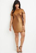 Forever21 Plus Women's  Copper Plus Size Metallic Sheath Dress