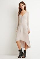Forever21 Women's  Longline Ribbed Cardigan (taupe)