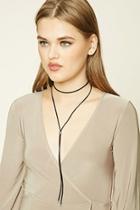 Forever21 Black & Silver Faux Suede Bolo Choker