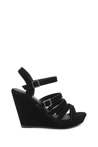 Forever21 Caged Faux Leather Wedges