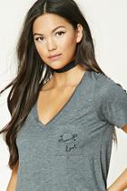 Forever21 Women's  Lost Graphic V-neck Tee
