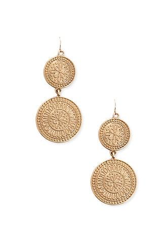 Forever21 Ornate Circle Drop Earrings