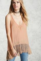 Forever21 Lace Trim High-low Top