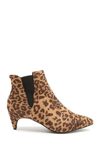Forever21 Faux Suede Cheetah Print Booties