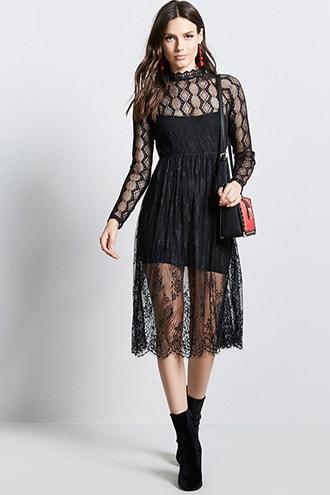Forever21 Contemporary Lace Midi Dress
