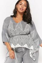 Forever21 Plus Size Striped Geo Print Top