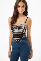 Forever21 Striped Knotted Crop Cami