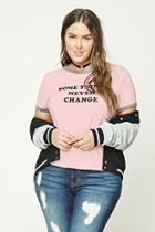 Forever21 Plus Size Graphic Ringer Tee